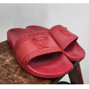 Versace Palazzo Medusa Pool Slides 'Cardinal Red Women's 9.5 Men's 8